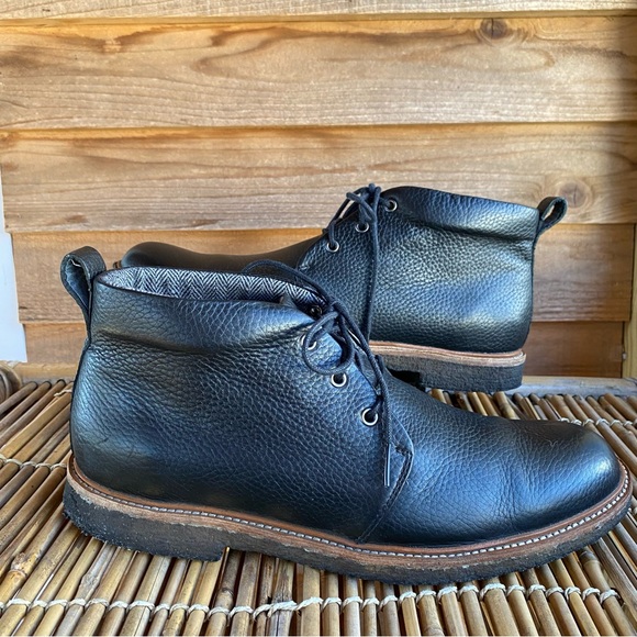 G.H.Bass & Co. Black Pebbled Leather Carl Boots - Picture 6 of 15